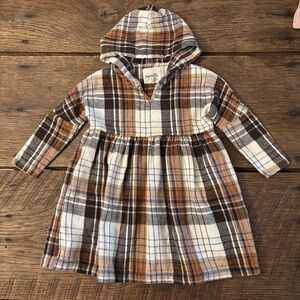 Lorelei by Vignette Boutique Plaid Flannel Dress‎ with Pockets & Hood Warm